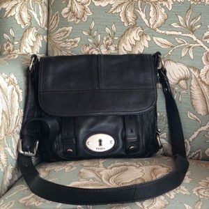 Fossil bag, black leather